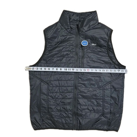 Hurley Men's Green And Black Quilted Vest with Zip Pockets Size XL - Picture 8 of 9